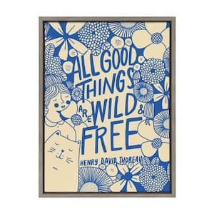 Sylvie Wild & Free by Keely Reyes Framed Canvas Typography Art Print 24 in. x 18 in .
