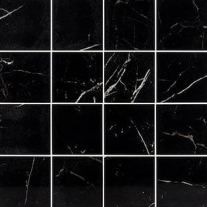 Marmo Marble Black 6 in. x 6 in. Polished Porcelain Floor and Wall Tile (7.02 sq. ft./Case)