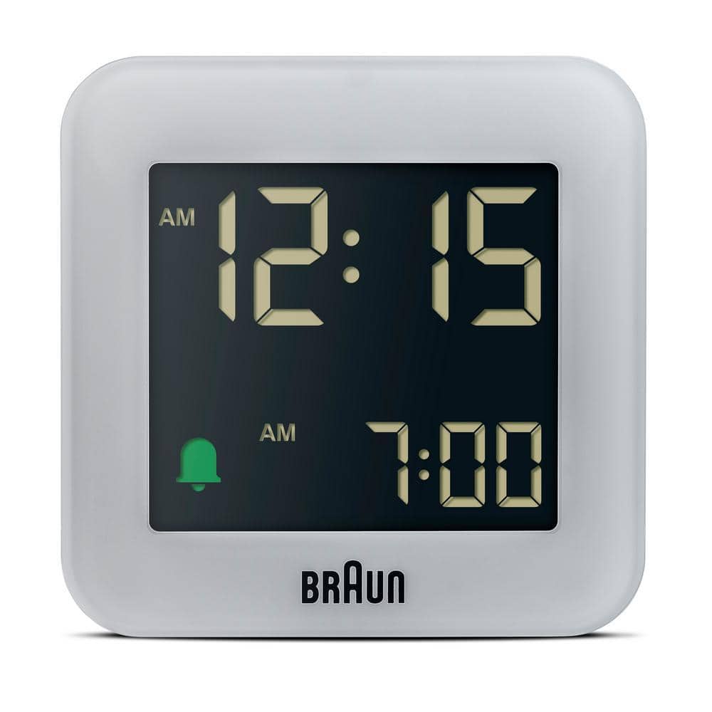 Braun Digital Travel Alarm Clock, Snooze, Compact, Negative LCD