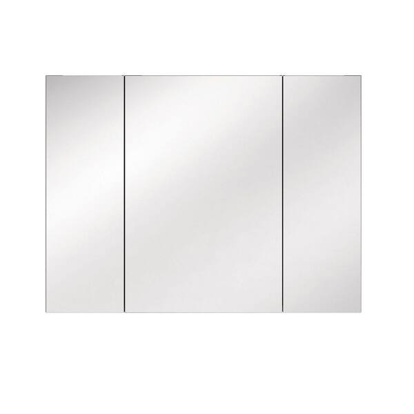 40 in. W x 30 in. H Rectangular Aluminum Alloy Medicine Cabinet with Mirror and Adjustable Shelf, Triple Swing