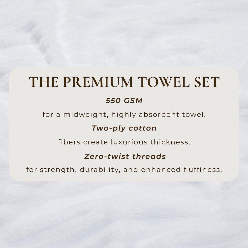 White Turkish Cotton 6-Piece Towel Set