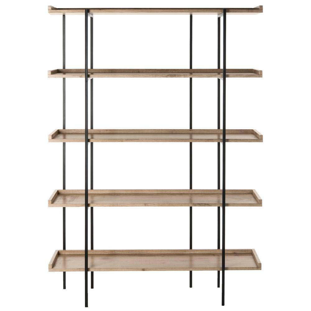 Cecilia Black and Oak 5-Tier Wood Etagere