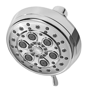 Vie 5-Spray 4.13 in. Single Wall Mount Fixed Adjustable Shower Head in Polished Chrome