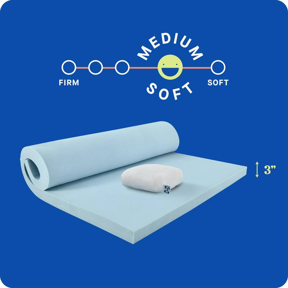Sealy Dreamlife 3" Gel Memory Foam Twin Mattress Topper with Cooling Cover
