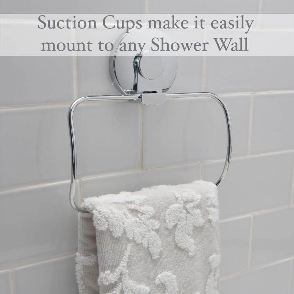 Chrome Gel Suction Wall Mounted Towel Holder