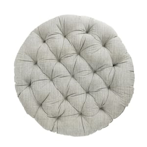 44 in. x 4 in. Indoor Round Papasan Cushion in Sunbrella Canvas Granite