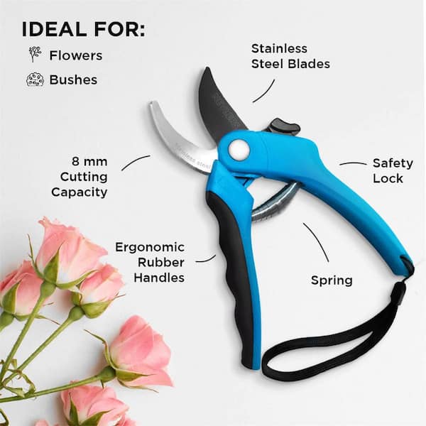  Pruning Shears - The Best Professional Bypass Pruner & Garden  Hand Tool Cutters - Aluminum Secateurs & Steel Gardening Scissors for Your  Plants & Bushes - Clippers Include Free Gardening