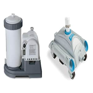 2500 GPH Filter Cartridge Pump with Timer and Above Ground Pool Vacuum