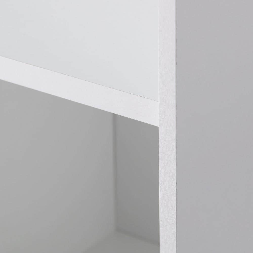 White Wood Laminate Kids Toy Storage Bookcase with Cubes