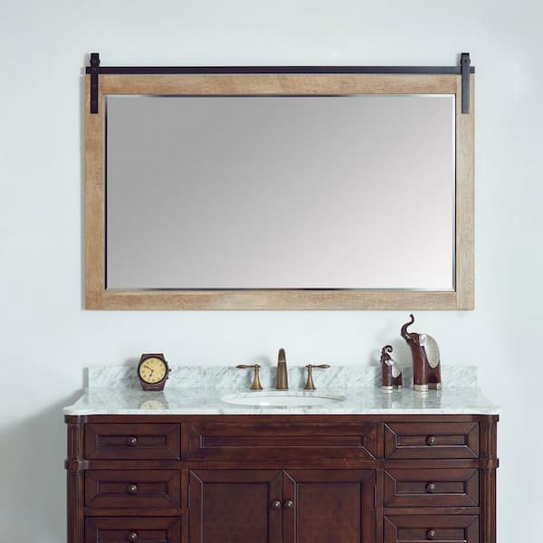 ROSWELL Cortes 60 in. W x 39.4 in. H Rectangular Framed Wall Bathroom Vanity Mirror in Logs