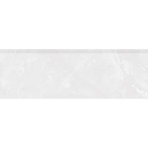 Florida Tile Home Collection Michelangelo Light Grey Bullnose 3 in. x 12 in. Matte Porcelain Floor and Wall Tile Trim (20 linear feet/Case)