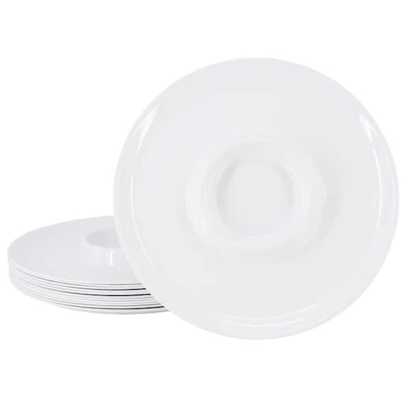 Grayson 12-Piece 12 Inch Round Melamine Chip and Dip Platter Set in White