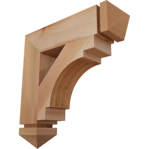 Ekena Millwork 3.5 in. x 18 in. x 18 in. Western Red Cedar Merced Arts and Crafts Smooth Bracket