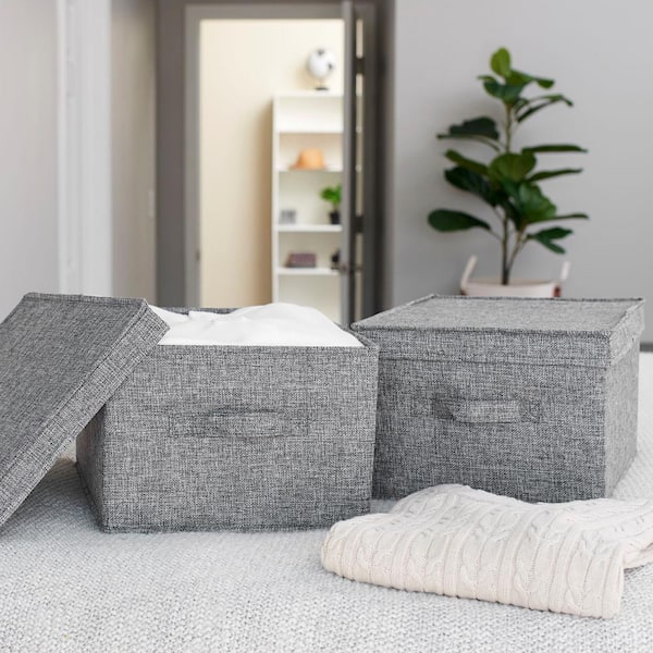 HOUSEHOLD ESSENTIALS 6 in. H x 41 in. W Grey Zippered Linen