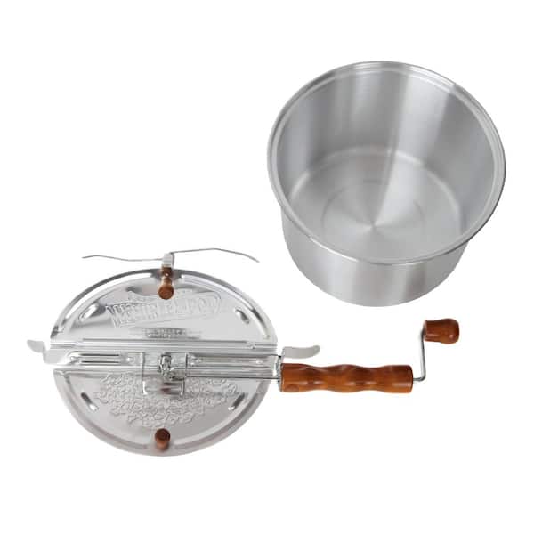 Whirley Pop 2-Piece 6 qt. Aluminum Stovetop Popcorn Popper with Metal Gears and Dill Pickle Seasoning Tin