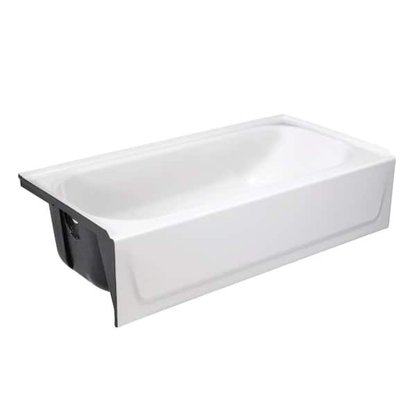 Bootz Industries Bootzcast 60 in. Left Drain Rectangular Alcove Soaking Bathtub in White