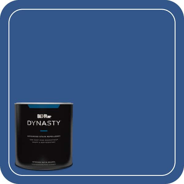 BEHR DYNASTY 1 qt. #PPU15-03 Dark Cobalt Blue Satin Enamel Interior Stain-Blocking Paint & Primer