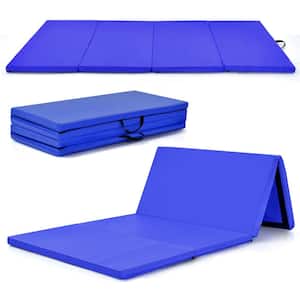 Navy 48 in. x 96 in. x 2'' Gymnastics Mat Thick Folding Panel Aerobics Exercise Gym Fitness (32 sq.ft.)