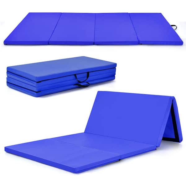 HONEY JOY Navy 48 in. x 96 in. x 2'' Gymnastics Mat Thick Folding Panel Aerobics Exercise Gym Fitness (32 sq.ft.)