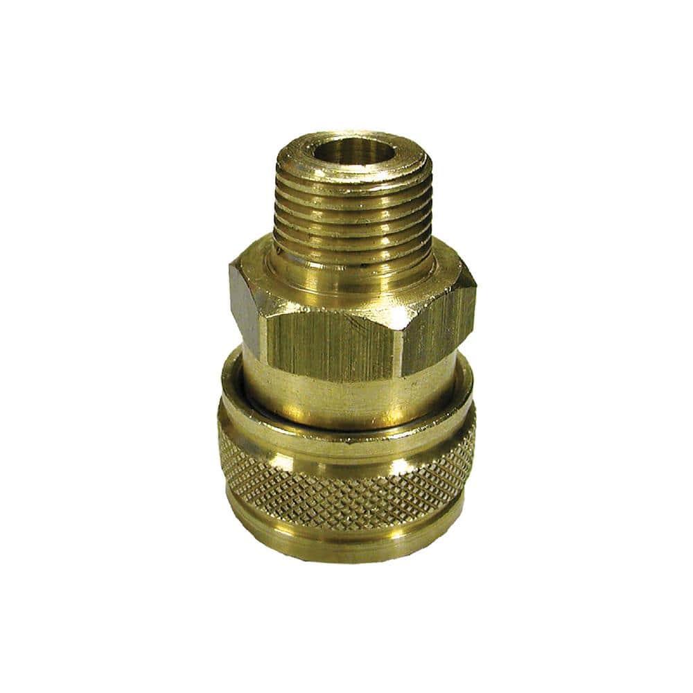 Powerplay Brass Quick Disconnect Socket and male Metric Fitting, 1/4-Inch, 4000 psi, 300F | PWXA053
