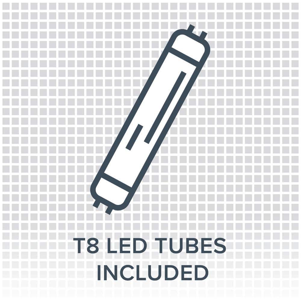 White 4 ft LED Strip Light with 2 Bulbs