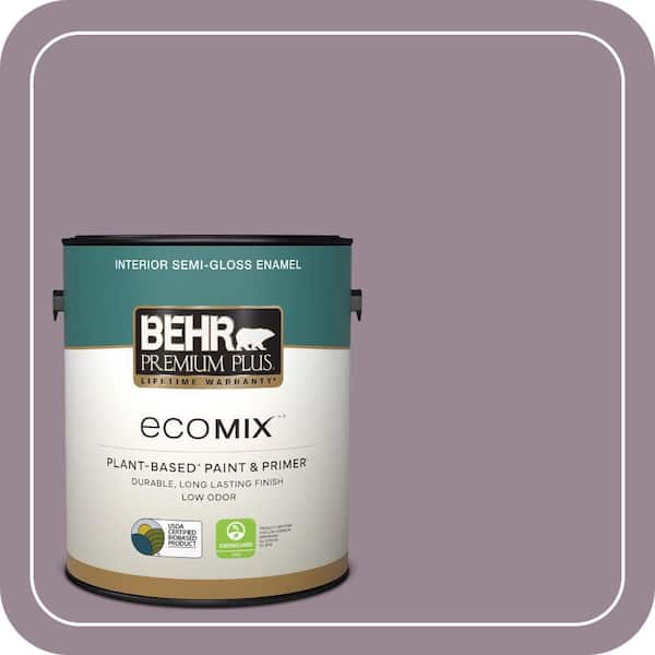 1 gal. #690F-5 Purple Mauve Semi-Gloss Enamel EcoMix Plant-Based Interior Paint & Primer