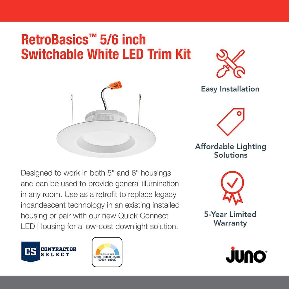 Matte White 6'' LED Recessed Downlight Kit with App Control