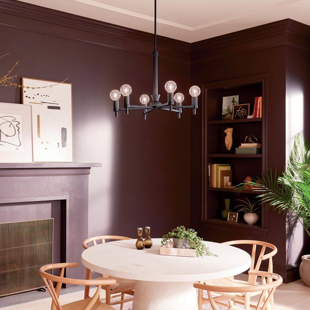 Torvee Geometric 6-Light Medium Chandelier in Black Finish
