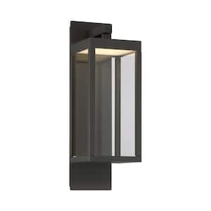 1-Light Graphite Grey Outdoor Integrated LED Wall Lantern Sconce