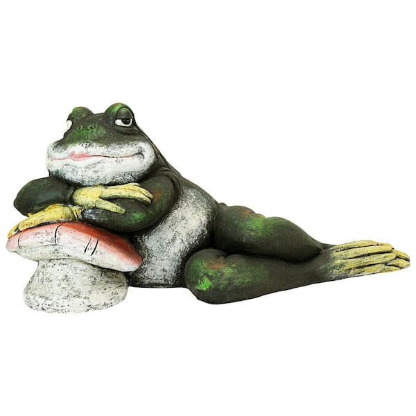 Design Toscano 14 in. H Bert The Flirtatious Frog Garden Toad Statue