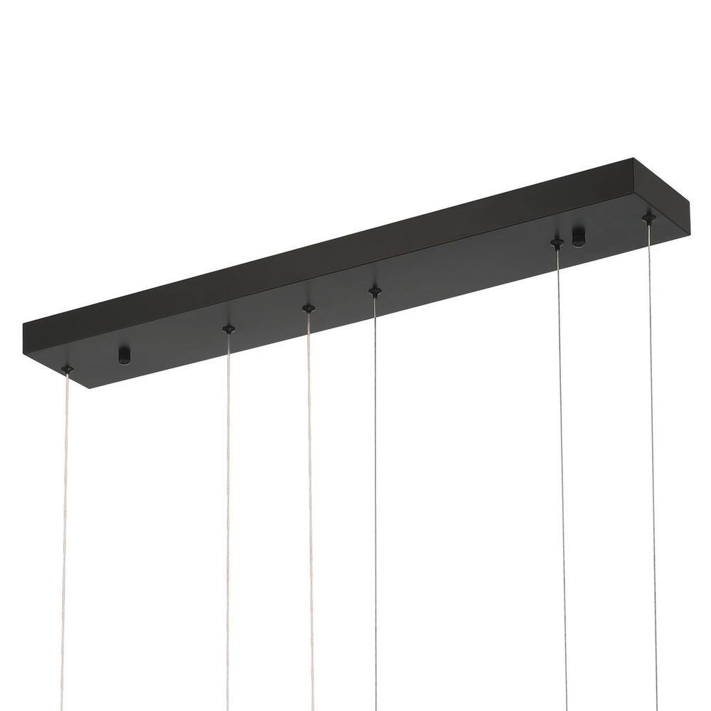 Black Modern 3-Tier LED Chandelier with Adjustable Suspension