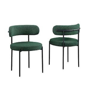 Drexel 30 in. H Boucle Fabric Green Dining Chairs (Set of 2)