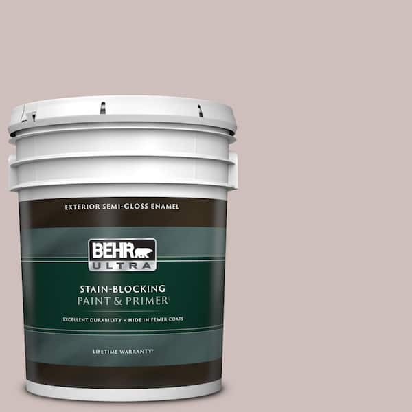 BEHR ULTRA 5 gal. #750A-3 Vintage Taupe Semi-Gloss Enamel Exterior Paint & Primer