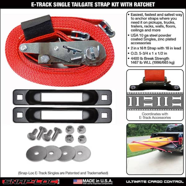 Snap-Loc Tailgate Strap with 2 x 16 in. Ratchet