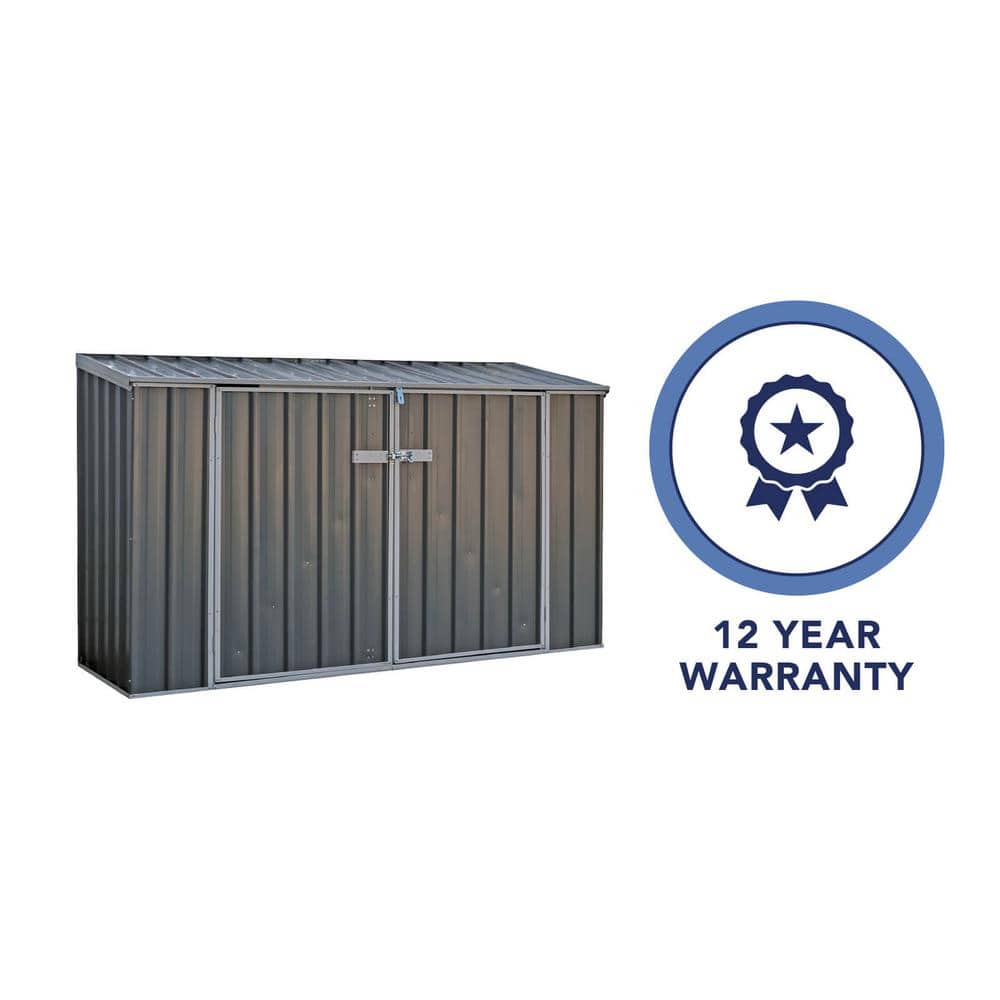 Absco 7.5 x 2.5 ft Gray Metal Bike Shed Kit
