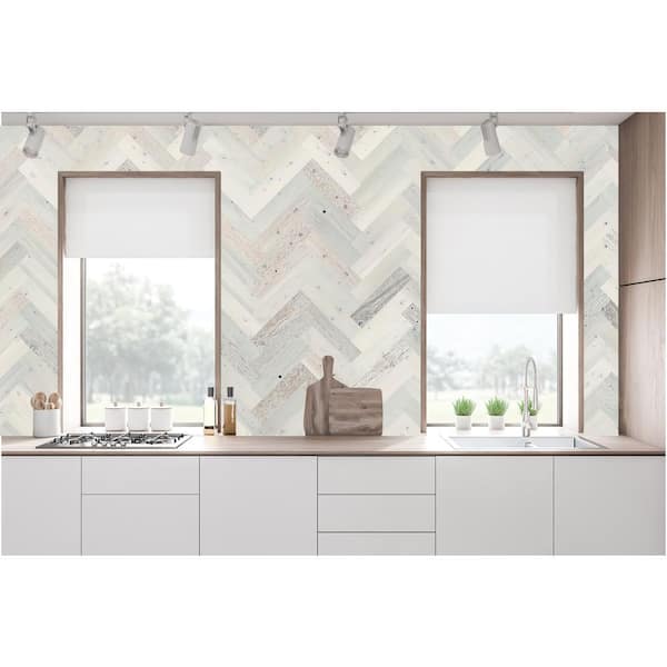 1/8 in. x 3 in. x 12 in. Peel and Stick White Wooden Decorative Wall Paneling (10 sq. ft.)
