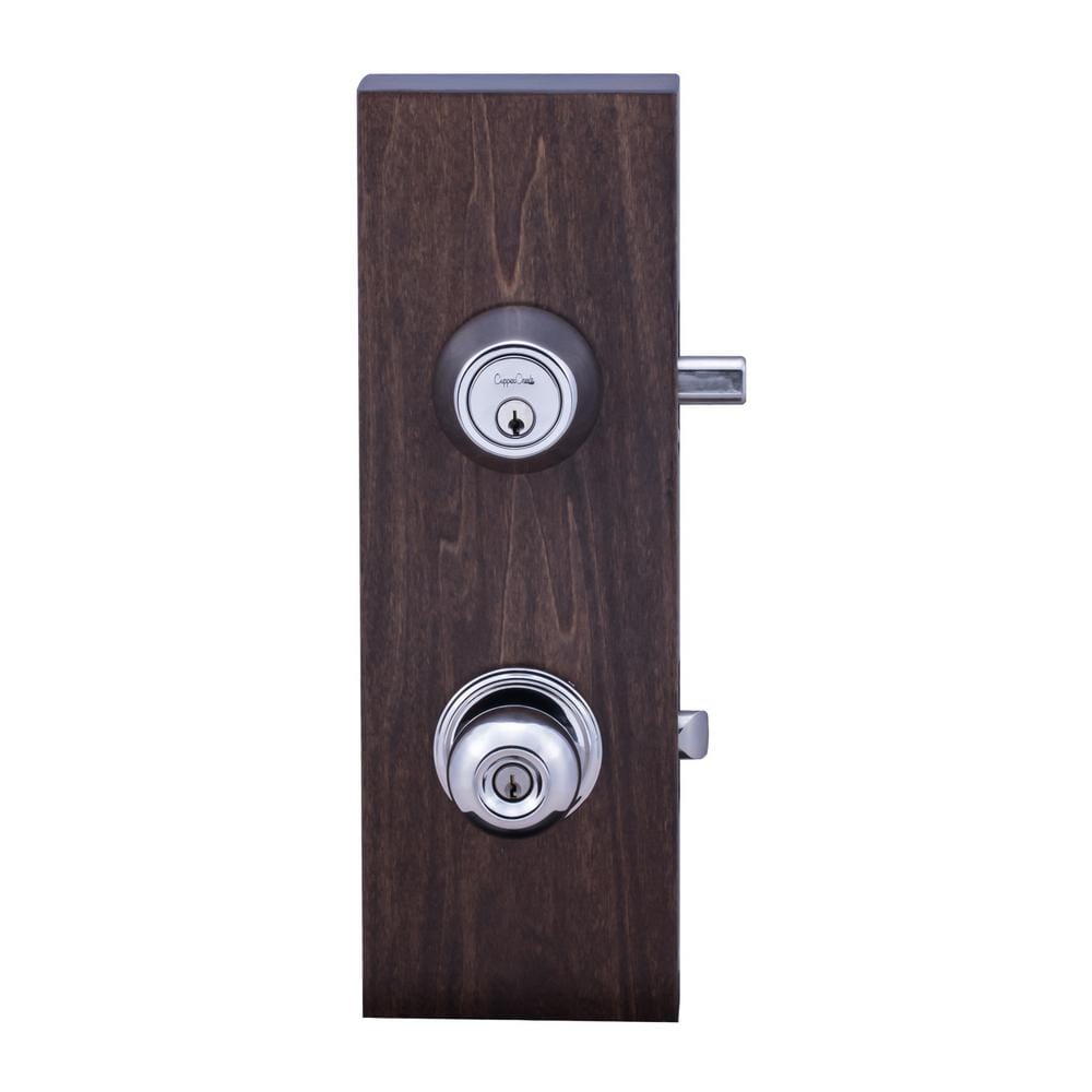 Polished Brass Single Cylinder Door Knob and Deadbolt Set