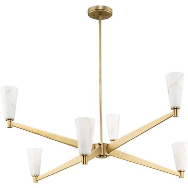 Tosca Collection 6-Light Brushed Bronze Modern Luxe Chandelier