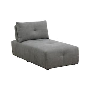 Maxine 32 in. L 1-Piece Linen Modular Sectional Sofa in Gray
