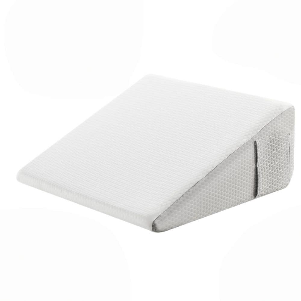 24 in. x 10 in. 1-Piece Bed Triangle Wedge Support Pillow in White and Gray for Acid Reflux, Sleeping, Back Pain Relief price history on PriceWatchPro