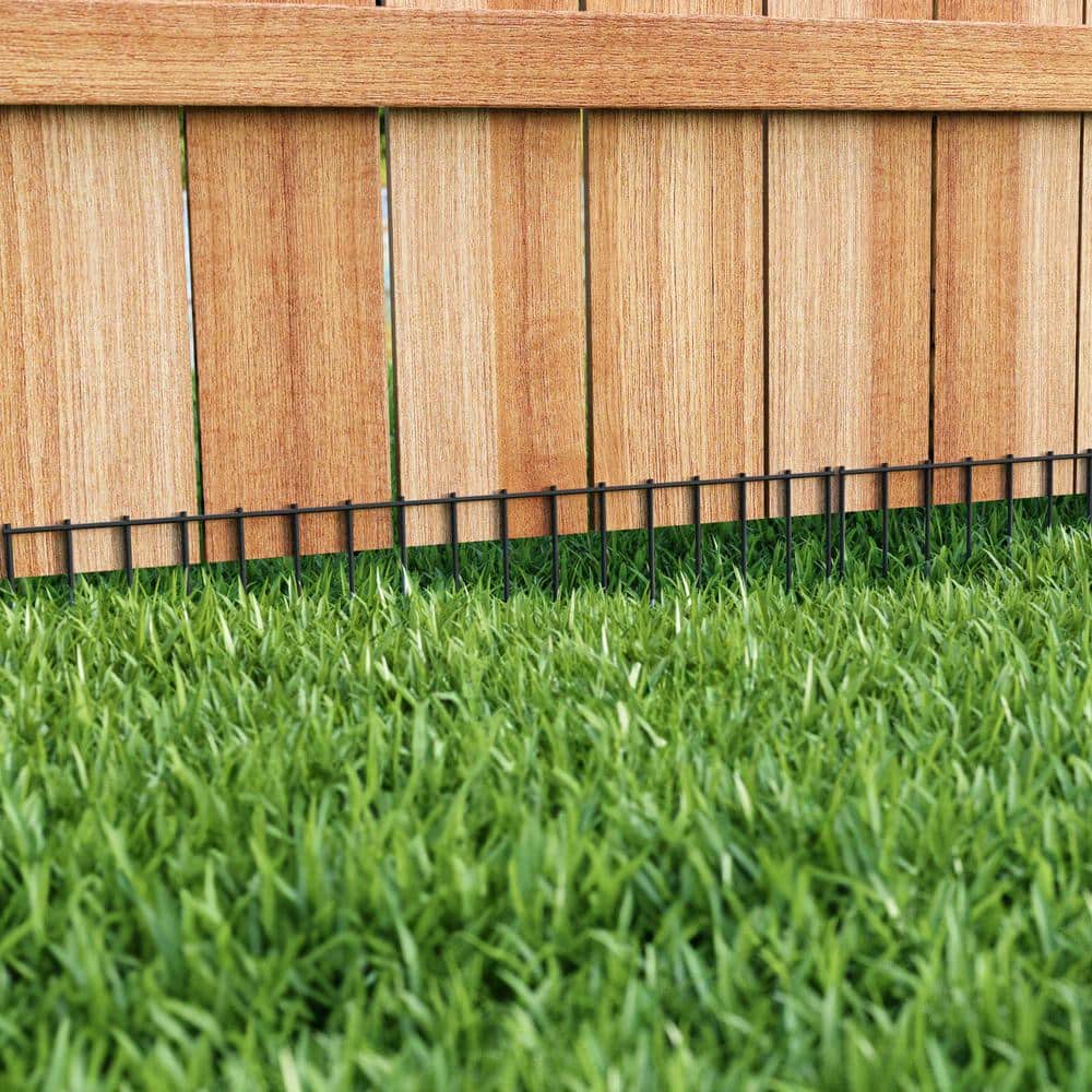 Black Metal No-Dig Animal Barrier Fence Panels, 32" x 8"