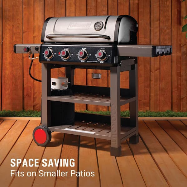 Coleman - Cookout 4-Burner Propane Gas BBQ Grill in Stainless with Side Burner, 637 sq. in. Cooking Surface, Instastart Ignition