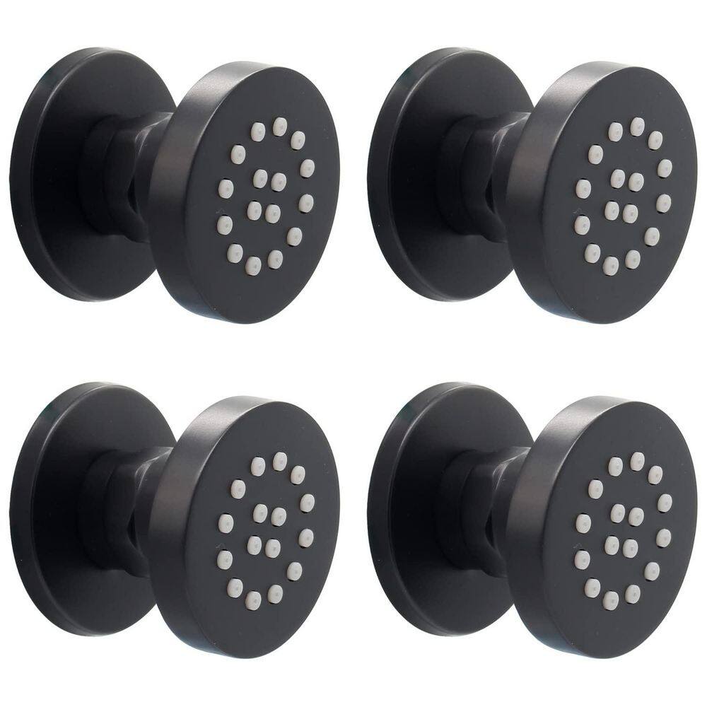 4-Pack Round Brass Shower Body Spray, Shower Massage Wall Jet Can Swivel, Matte Balck price history on PriceWatchPro