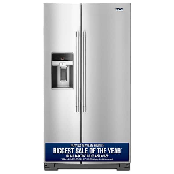 Maytag 21 cu. ft. Side by Side Refrigerator in Fingerprint Resistant Stainless Steel, Counter Depth