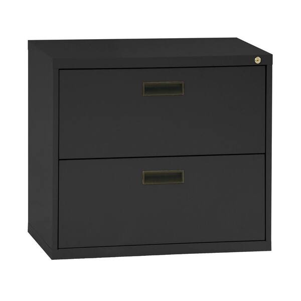 Sandusky 400 Series 26.6 in. H x 30 in. W x 18 in. D 2-Drawer Black Lateral File Cabinet