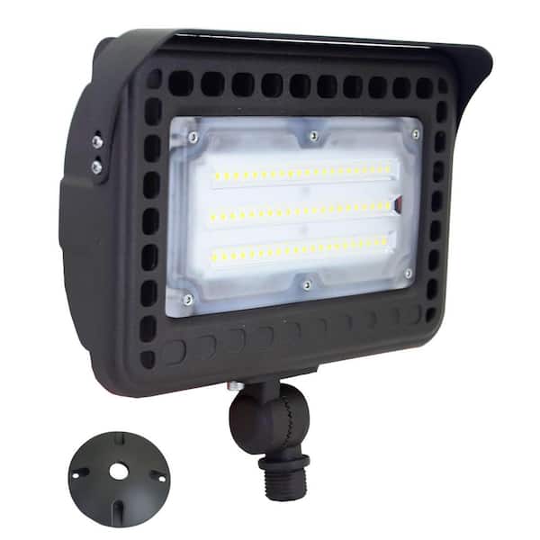 Honbei 250-Watt Equivalent 6000Lumen 120-Degree Bronze Dusk to Dawn Integrated LED Flood Light with Photocell Security Lighting