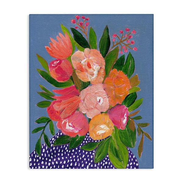 Stupell Industries Modern Speckled Flower Vase by Nikita Jariwala Unframed Nature Graphic Art Print 48 in. x 36 in.