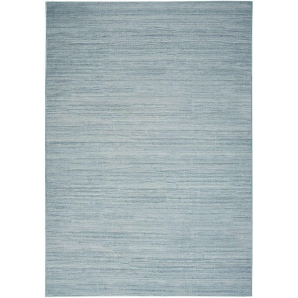 Nourison Washable Essentials Aqua 5 ft. x 7 ft. All-over design Contemporary Area Rug
