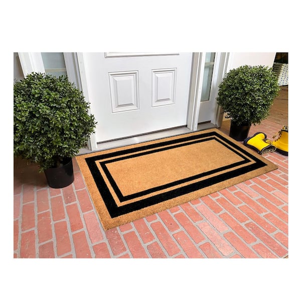 Calloway Mills AZ104813048 Welcome Border, 100% Coir Doormat, 30 x 48 x  1.50, Natural/Black