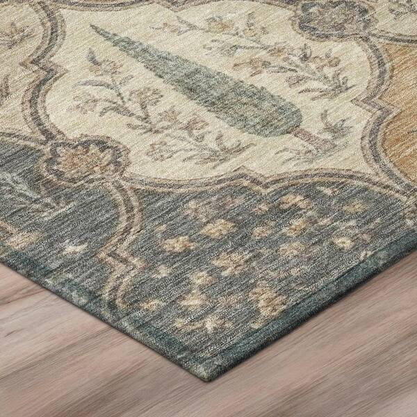 Chantille Machine Washable Indoor/Outdoor Abstract ACN3018 Dune 8 ft. x 8 ft. Round Rug